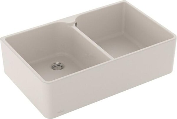 Villeroy & Boch VB lavello 80 X lavello doppia vasca 638001 795x500mm Crema CeramicPlus