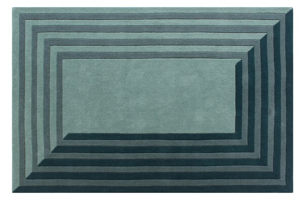 Tappeto taftato 100% lana 160 x 230 cm Blu anatra 2000g/m² - SILENE