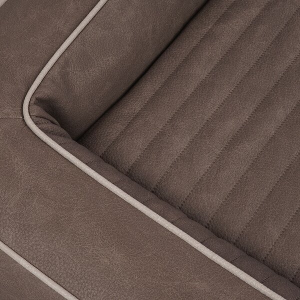 Cuccia ortopedica per cani Knuffelwuff in Pelle finta trapuntata al laser Montego 105 x 80 cm marrone-grigio
