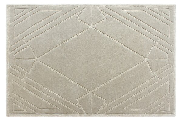 Tappeto taftato in rilievo in lana e viscosa 160 x 230 cm Beige 2500g/m² - OSMERA