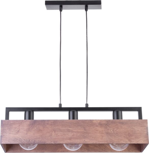 Lampada a sospensione decorativa a soppalco in legno scuro tripla Dakota 3xE27 15W Sigma Lighting