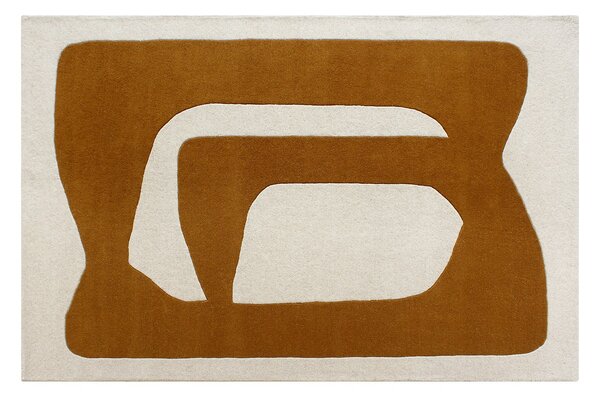 Tappeto taftato 100% lana con motivi astratti 160 x 230 cm Marrone e bianco - 2400g/m² - AVOLTO