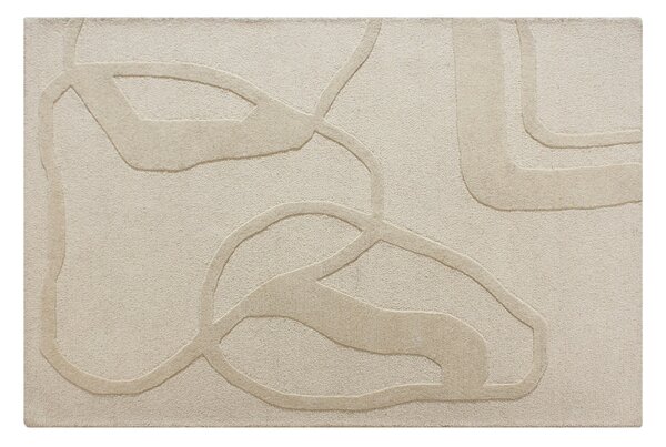 Tappeto taftato 100% lana 160 x 230 cm Beige 2200g/m² - ALINOR