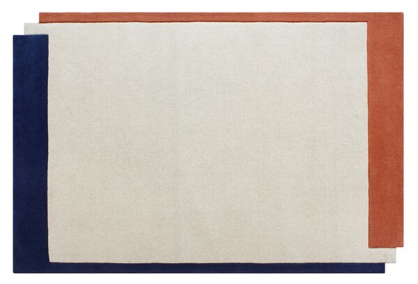 Tappeto taftato 100% lana 160 x 230 cm Beige, terracotta e blu scuro 2200g/m² - MARISA