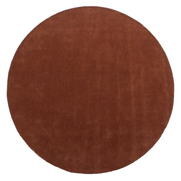 Tappeto rotondo 100% lana tessuto a mano D. 200 cm Terracotta 1800g/m² - SELINA