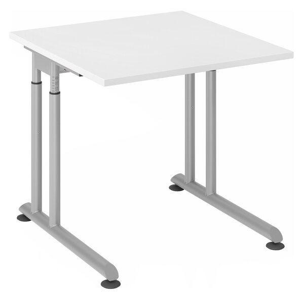 HAMMERBACHER ZS08 höhenverstellbarer Schreibtisch weiß quadratisch