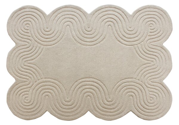 Tappeto taftato 100% lana 160 x 230 cm Beige 2000g/m² - LUVERA