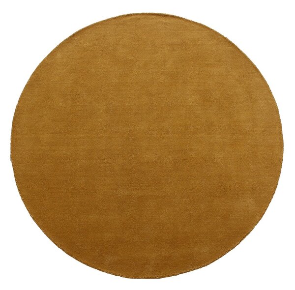 Tappeto rotondo 100% lana tessuto a mano D. 200 cm Ocra 1800g/m² - SELINA
