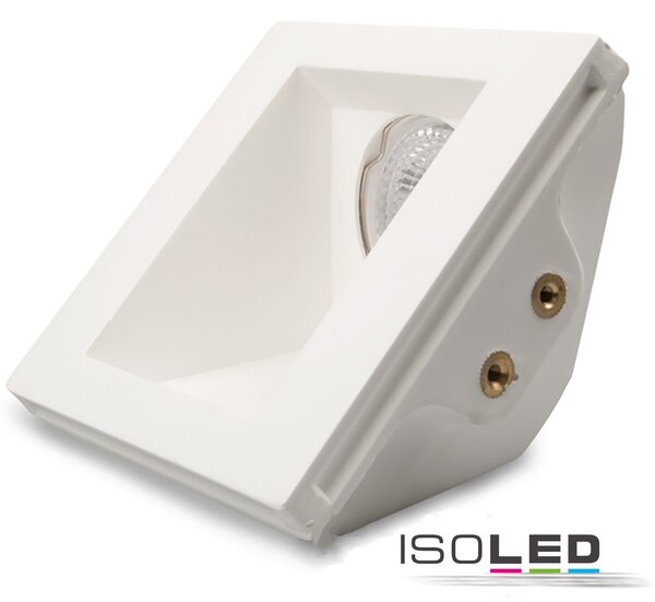 Faretto da incasso in gesso GU5.3, quadrato, da incasso, asimmetrico, bianco