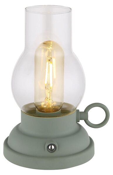 Lampada da tavolo a LED, verde, touch dimmer, batteria ricaricabile, H 17,5 cm