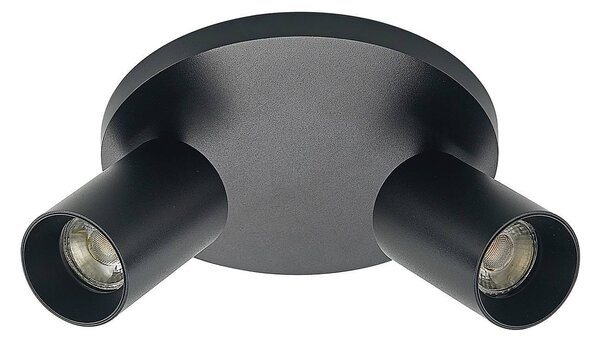 Faretto ad arco Brinja, nero, rotondo, Ø 6 cm, 2 luci, GU10