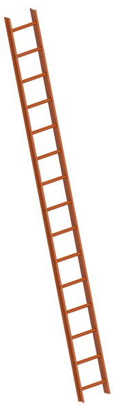 Layher 1051 Scala da tetto color rame, 15 pioli