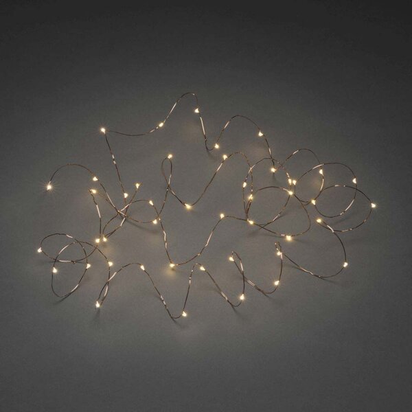 Catena luminosa a LED a goccia 100 diodi color ambra filo color rame