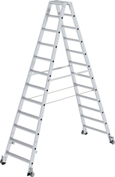 Scaletta accessibile da entrambi i lati con rotelle 2x12 gradini