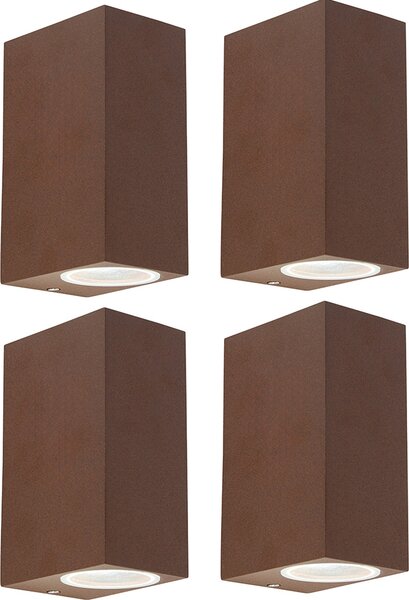 Set da 4 applique industriali color ruggine IP44 Baleno II