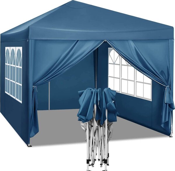 WOLTU gazebo pop-up impermeabile pieghevole, in struttura metallica Oxford 3 x 3 m Blu