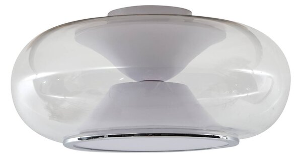 Lucande Plafoniera LED Orasa, vetro, bianco/chiaro, Ø 43 cm