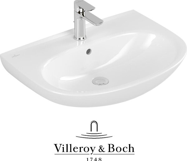 VILLEROY & BOCH O.NOVO lavabo ovale 60 cm con CeramicPlus, bianco