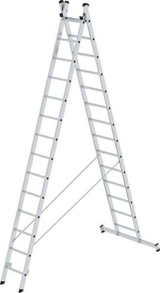 Scala a pioli multiuso a 2 sezioni con traversa nivello® 2x14 pioli