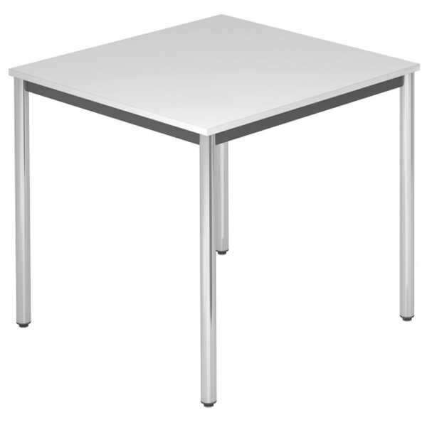 Tavolo da conferenza con tubo rotondo cromato Doran 80 X 80Cm Grigio