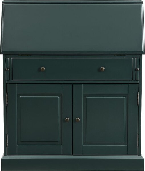 Segreteria - MDF e legno di pino - Verde scuro - CLEORE