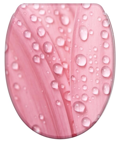 Sedile WC SANILO® con chiusura ammortizzata e chiusura rapida Pink Flower, coperchio WC direttamente dal produttore, coperchio per WC, sedile WC, coperchio per WC