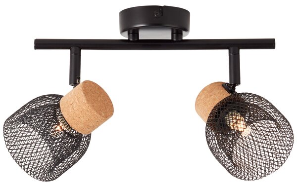 Lampada brillante Flaka spot tube 2flg nero opaco | 2x QT14, G9, 6W, adatto a lampade con base a spillo non incluse | teste orientabili | adatto a sorgenti luminose a LED
