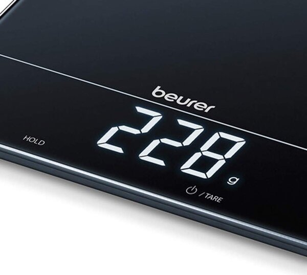 Beurer Bilancia da Cucina digitale elettronica Portata max 15 kg display LED in Vetro colore Nero - 155300 KS34XL
