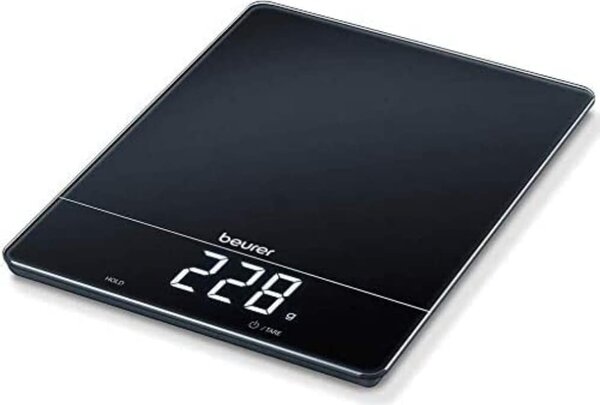 Beurer Bilancia da Cucina digitale elettronica Portata max 15 kg display LED in Vetro colore Nero - 155300 KS34XL