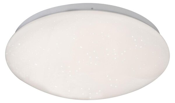 Plafoniera LED, effetto stella, tondo in metallo, bianco caldo, 29 cm