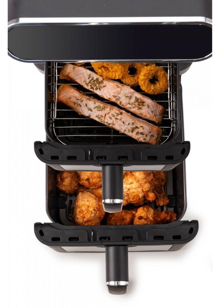 Ariete Friggitrice ad Aria Doppio Cestello Verticale Capacit 11 Litri Potenza 2460 Watt con Timer e Ciotola Antiaderente colore Nero - 00C464000AR