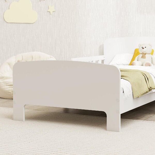 DecHome Letto per Bambini 3-8 Anni con Sponde Laterali Anticaduta 143.5x74.2x54 cm in Legno colore Bianco