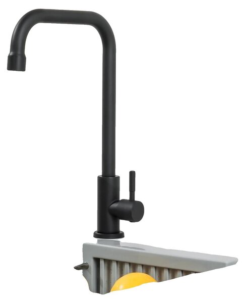 Rubinetto da cucina, acciaio inossidabile, rotazione a 360°, colore nero, attacco G3/8