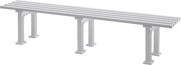 Panchina da giardino Kuba | 4 posti | bianco | HxLxP 42x200x37cm | plastica resistente agli agenti atmosferici e ai raggi UV | panchina da parco Panchina da esterno Balcone da giardino Terrazza