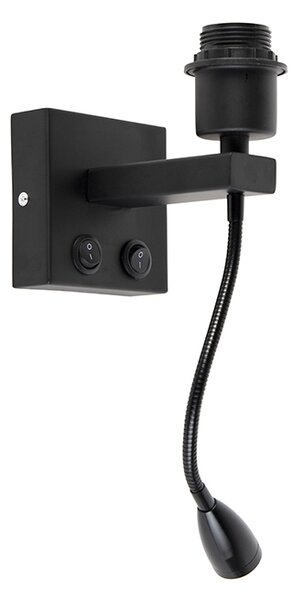Lampada da parete moderna nera con braccio flessibile - Brescia Combi