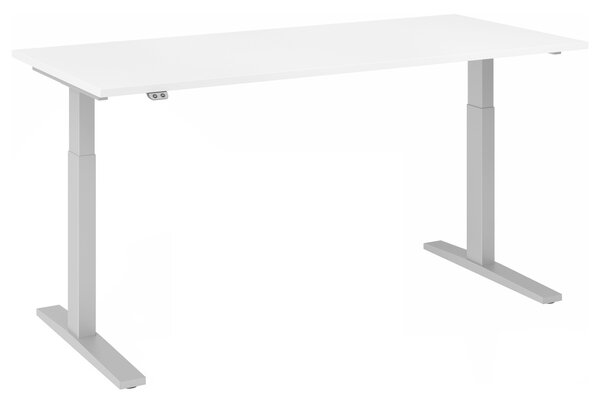 Scrivania regolabile in altezza XMKA | 2 motori | 120-180 cm | elettrica | bianca, colore telaio:argento, dimensioni piano d'appoggio:180 x 80 cm