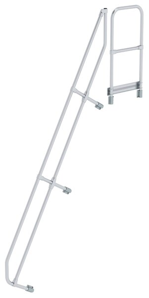 Scala con piattaforma a 60° secondo corrimano per 11 gradini inclinazione 60°
