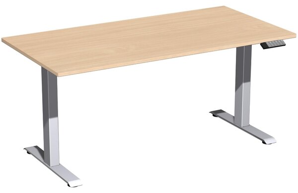Tavolo Elevate Plus 1600x800x630-1280mm argento/faggio
