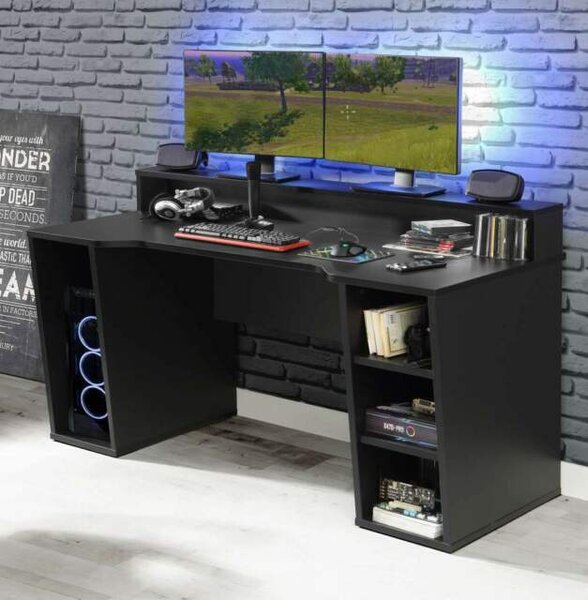 TURKU tavolo da gioco 160 x 72 cm nero, illuminazione LED: senza illuminazione