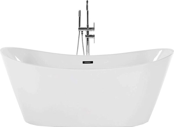 BELIANI Vasca da bagno in acrilico bianco 180 x 88 cm freestanding per una persona bagno in stile moderno