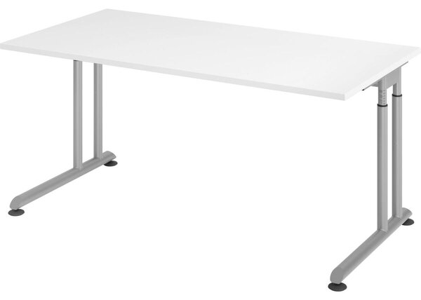 HAMMERBACHER ZS16 höhenverstellbarer Schreibtisch weiß rechteckig