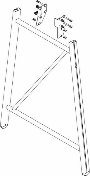 MUNK Elemento di sostegno per scala a piattaforma, kit di montaggio incluso, 5 gradini