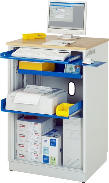 Postazione PC fissa grigio/blu