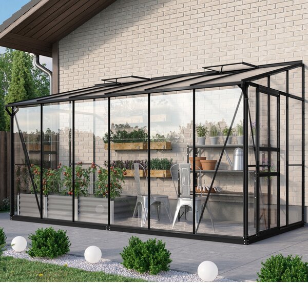 Serra addossata Vitavia "Osiris 7800" nero 7,8 m² Vetro di sicurezza temperato da 3 mm, HKP da 6 mm