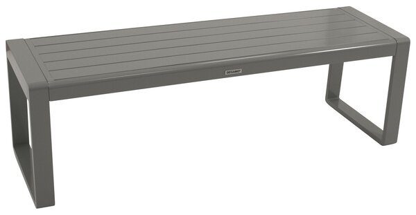 DEGAMO panca da giardino sgabello panca BRESCIA 3 posti, alluminio grigio argento, resistente alle intemperie