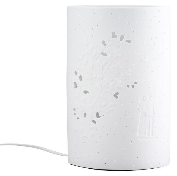 Lampada da tavolo MOMENTS - bianca - porcellana - altezza 28 cm x larghezza 18 cm