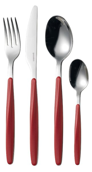 Set Posate colorate 24 pezzi MY FUSION 6 posto tavola 18/10 in confezione vetrina Rosso