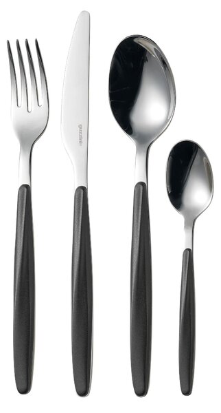 Set Posate colorate 24 pezzi MY FUSION 6 posto tavola 18/10 in confezione vetrina Nero