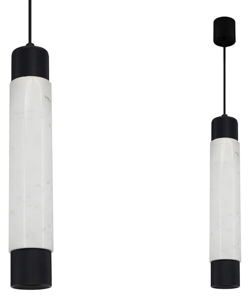Lampada a sospensione MARBLE bianco e nero 1xGU10x40W in pietra, dimensioni: 90x7x7 cm, IP20, Milagro