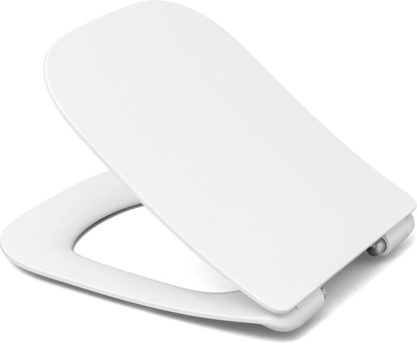 VIGOUR Derby Sedile WC slim con cerniera in acciaio inox rimovibile con chiusura ammortizzata bianco